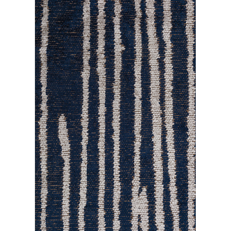 Rikke Striped Hand Loom Indoor / Outdoor Area Rug, Rectangle 6'7" x 9'10"