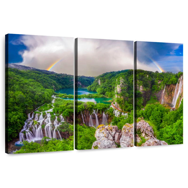 Alvord Plitvice Park Waterfalls, 42" H x 65" W