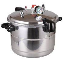 Universal 53QT / 50L Professional Pressure Cooker, Sturdy, Heavy-Duty Aluminum Construction with Multiple Safety Systems, Silver