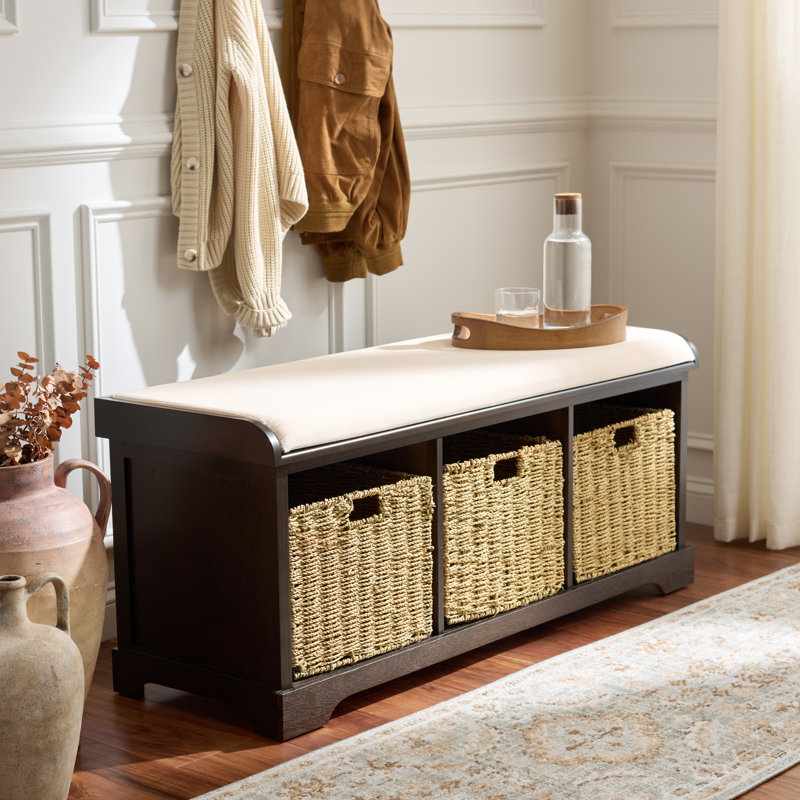 Painswick Cubby Storage Bench, Dark Chocolate