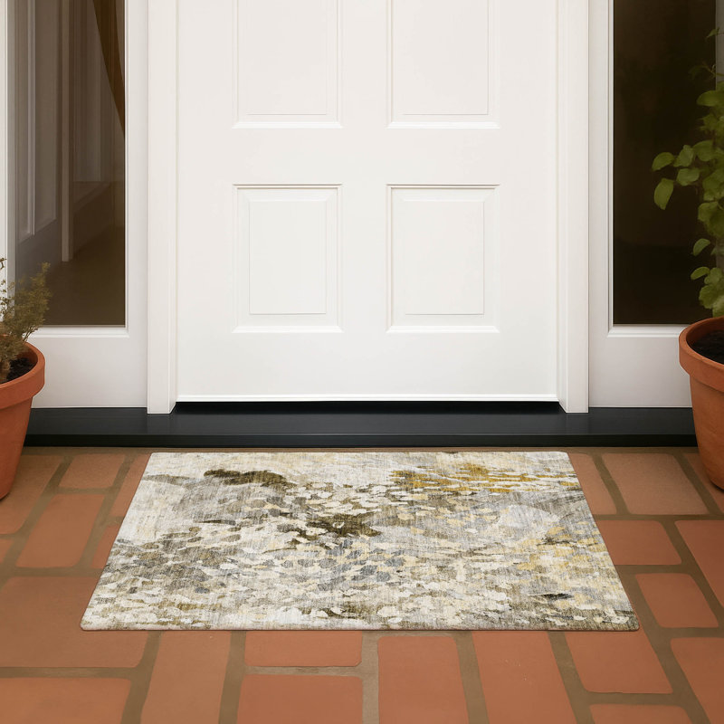 Machine Washable Indoor/Outdoor Chantille ACN2736 Modern Rug, Mocha, 2'6" x 3'10"