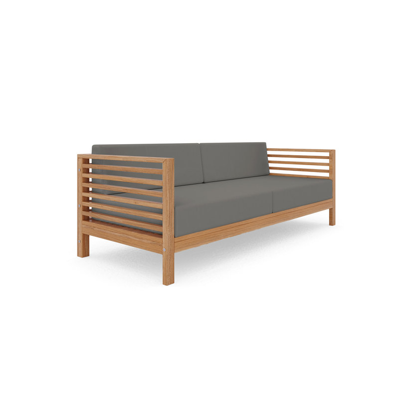 Canapé d'extérieur en teck Amblewood Summer, Sunbrella® gris anthracite