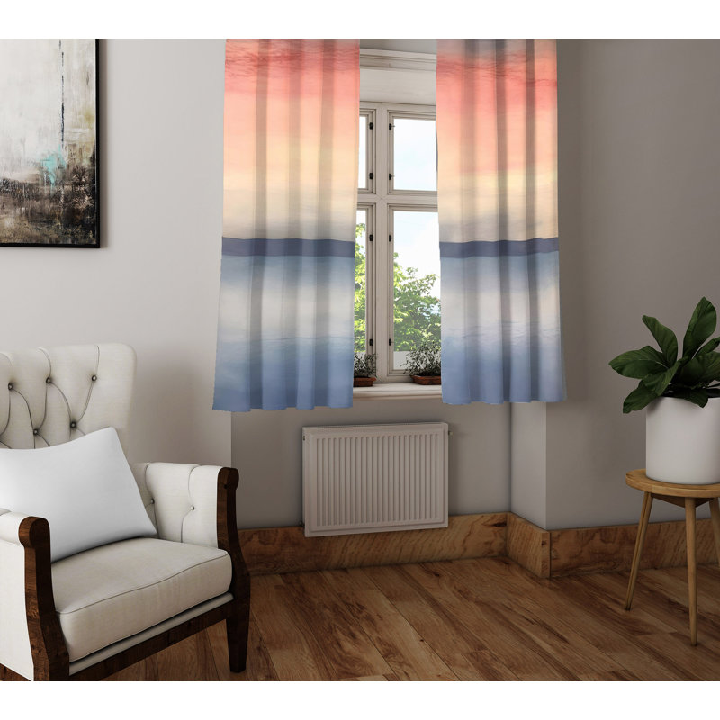 Paire de rideaux semi-transparents en polyester Bethke, L 20 po x L 82 po