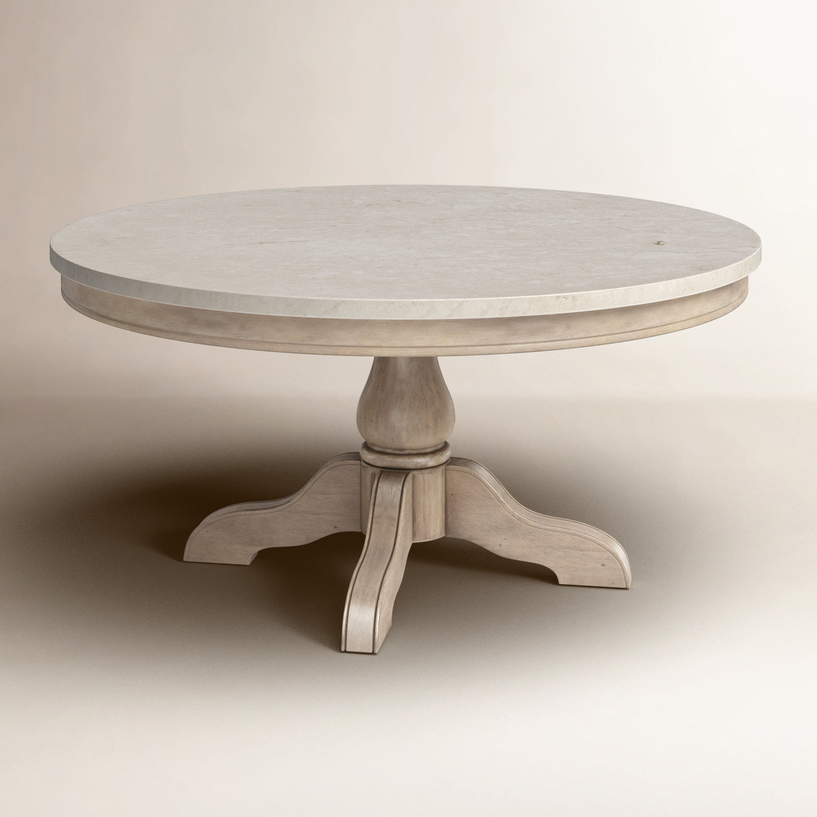 Aberdale 34" Coffee Table, Distressed Ivory Top/Sandalwood Beige Base