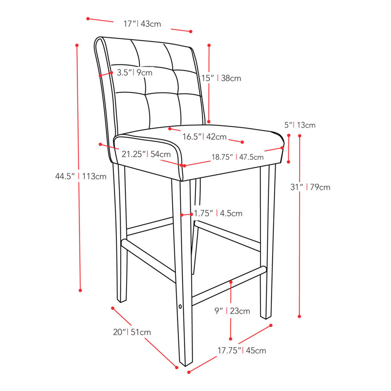 Celia Upholstered Counter Stool with Solid Wood Frame, Bar Stool (31” Seat Height)