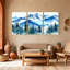 «Landscape & Nature Mountain Landscape with Trees and Lake Reflection», ensemble de 3 impressions d'art sur toile-274034747