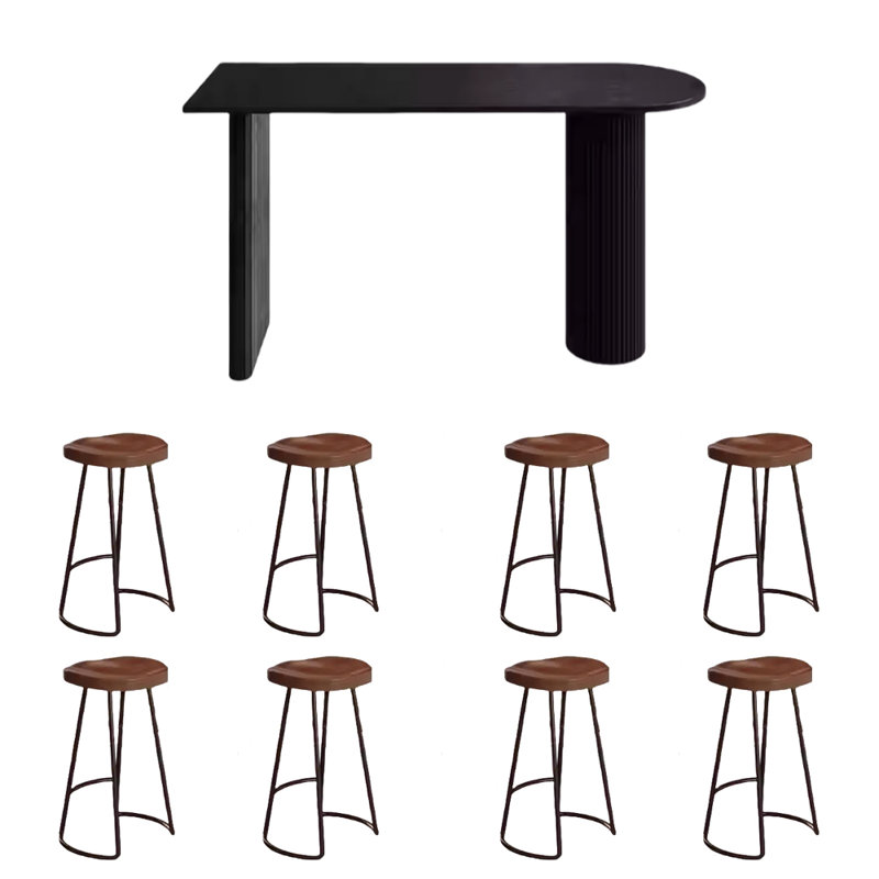 Solid wood bar table living room light luxury high, 41.3"H x 86.6"L x 17.7"W