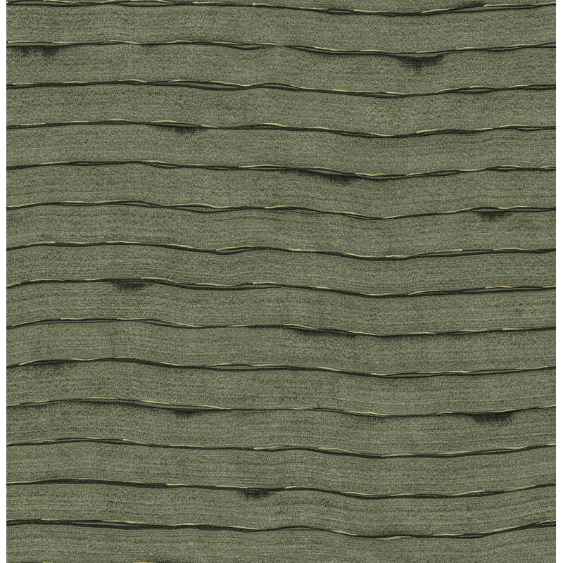 Horizontal Wavy Lines Wallpaper, Green