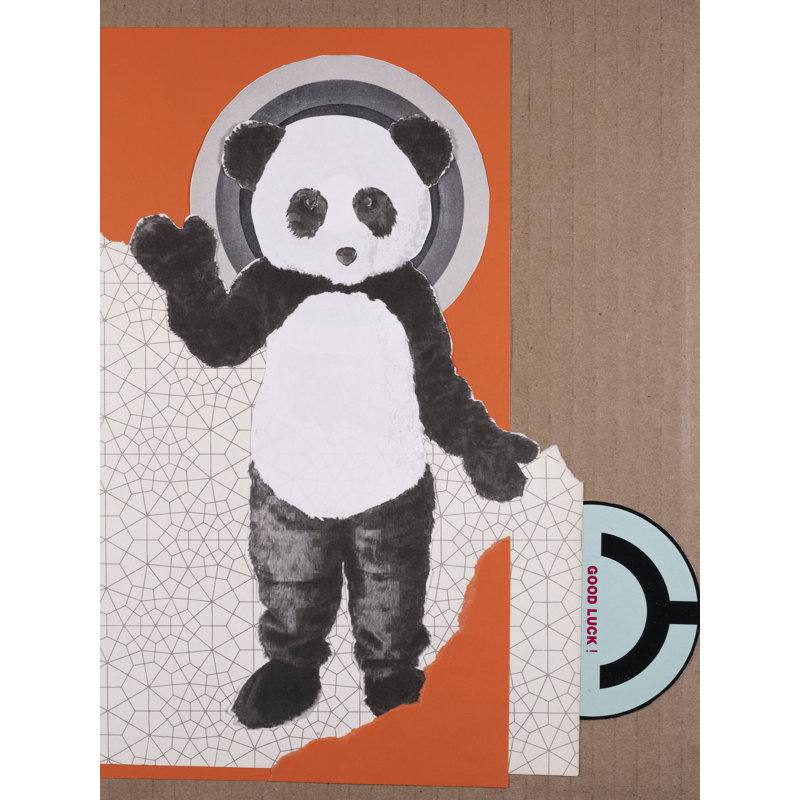 Panda Good Luck par Jphono 1 - Peinture, H 32 po x l 24 po, Toile tendue