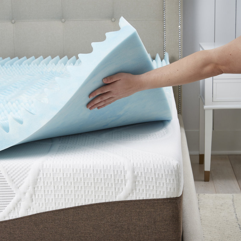 3" Reversible Gel Memory Foam Mattress Topper - Sleep by Wayfair™, Full, 3"