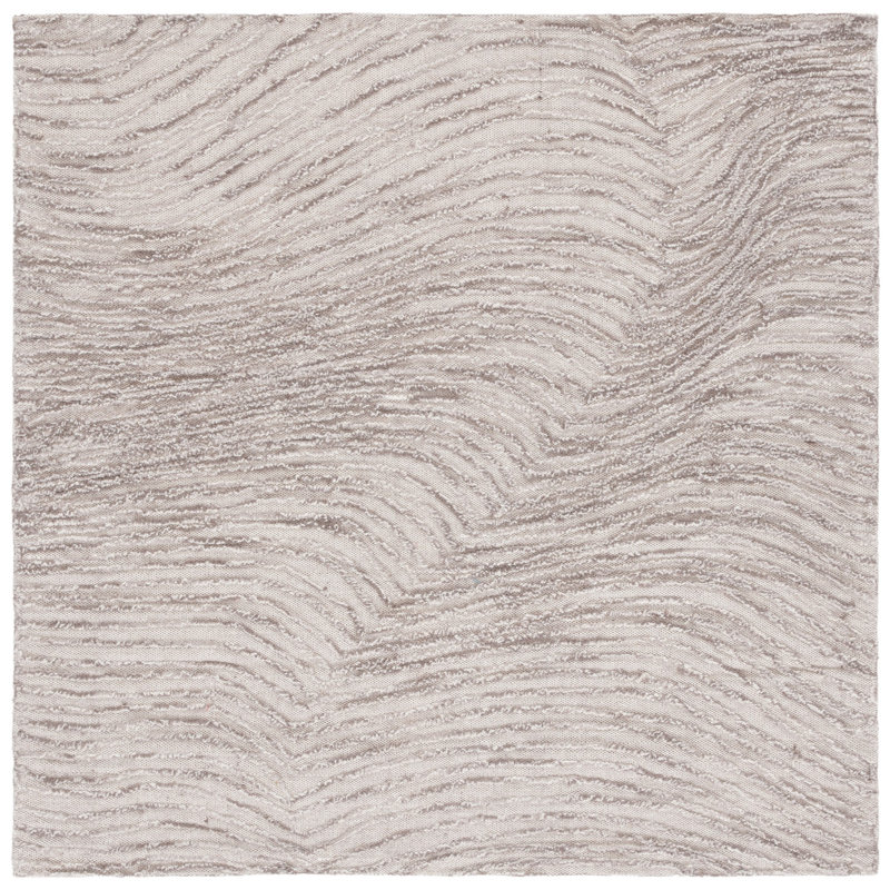 Tapis beige en laine et coton touffeté à la main Aniessa, Carré 6 pi