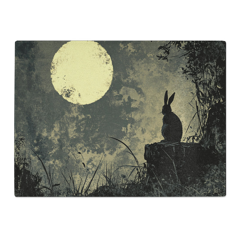 Hare by the Moon  Glass Chopping Board