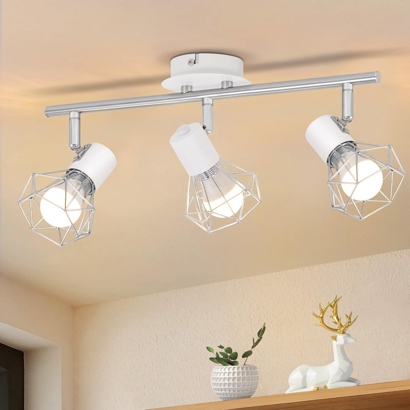 Ceiling spotlight flame ceiling spots E14 - ceiling light spot white industrial retro swiveling metal ceiling lamp for living room bedroom study hallway kitchen without light source