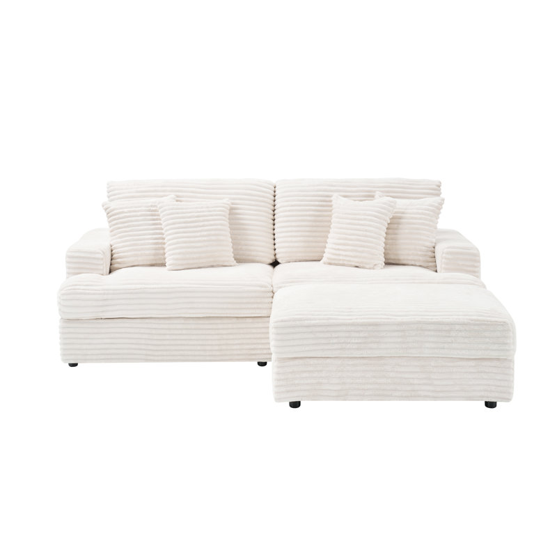 Aura Modular Sofa With Hidden Storage, Independent Spring Cushion & Cloudlike Memory Foam, White