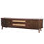  Country Dark Wood Rattan TV Stand with Storage Drawers for TVs Up To 80 Inch