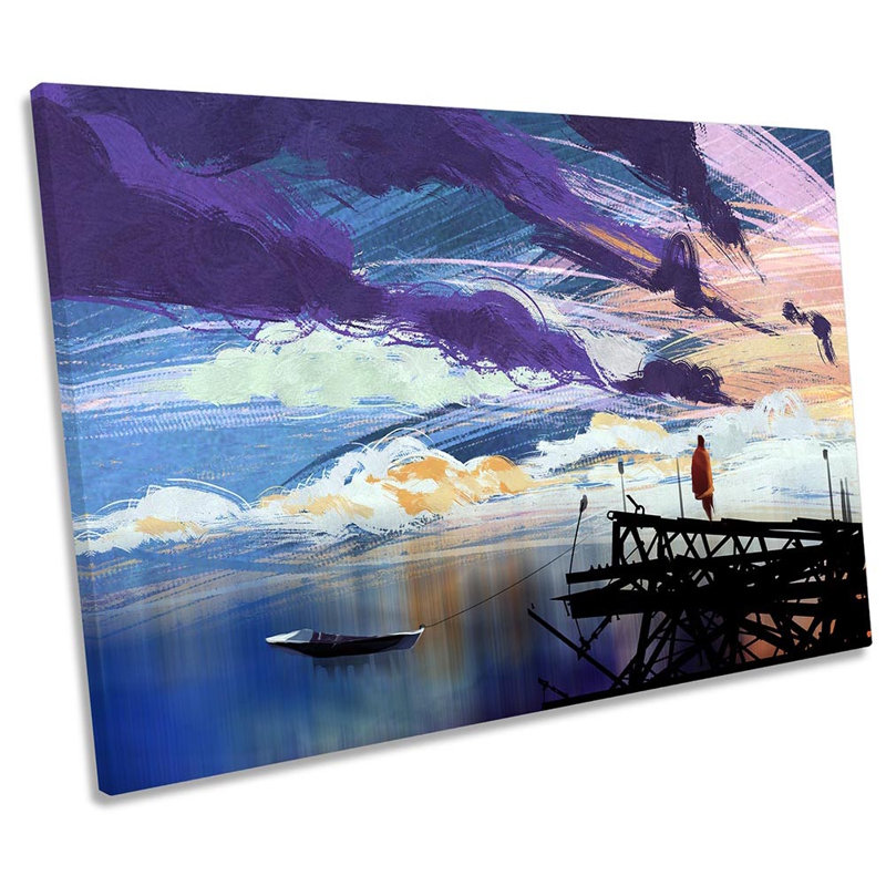 Seascape Sunset Monk - Wrapped Canvas Print, 30.5cm H x 45.7cm W x 2cm D