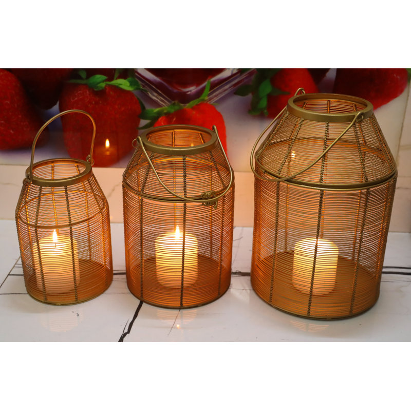 Metal Floor Lantern, Gold