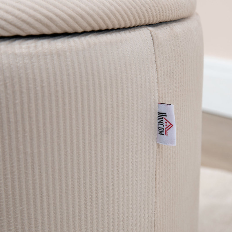 Upholstered Corduroy Pouf