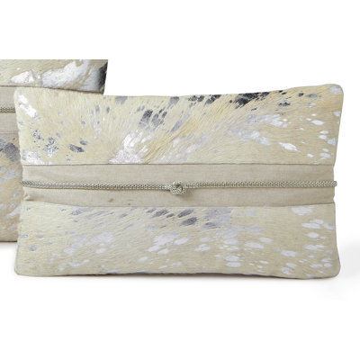 Diva Cowhide Lumbar Pillow Cover & Insert