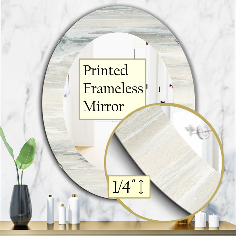 Watercolor Colorfields I - Miroir moderne imprimé - Miroir mural ovale ou rond, H 29,5 po x l 19,5 po