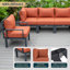 Ensemble modulaire d'extérieur 6 pièces Chelsea - Ensemble de conversation en U thermolaqué en aluminium avec coussins amovibles-63702413