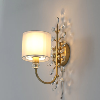 Crystal Bathroom Vanity Light With 2-Tier Shade