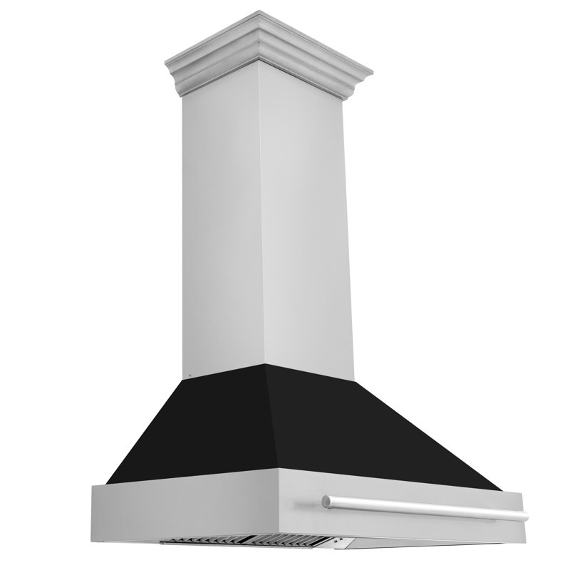 36" 700 CFM Ducted Wall Mount Range Hood, Black Matte