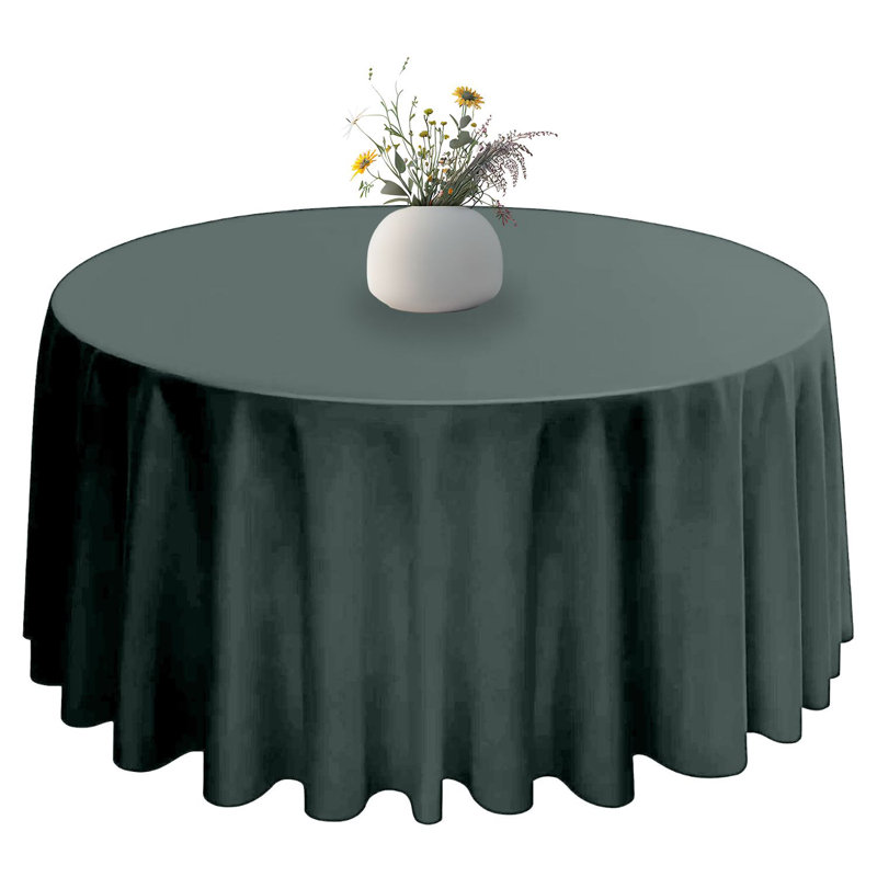 R-1PCBurgundy Polyester Tablecloth, Green, 264.6cm W x 264.6cm L