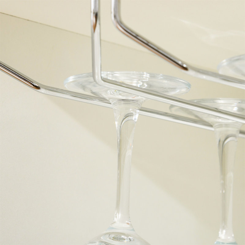 20 Bottle Floor Wine Bottle & Glass Rack in White