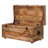 Beige Buffalo Hide Leather Storage Trunk