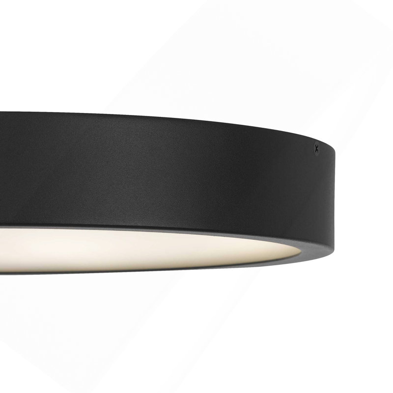 14" Black LED Flush Mount, 2.38" H x 14" W x 14" D, Black
