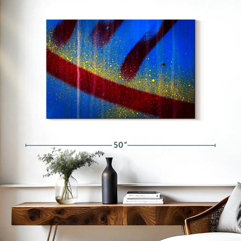 Avery Splashed Blue Abstract I, 26" H x 39" W