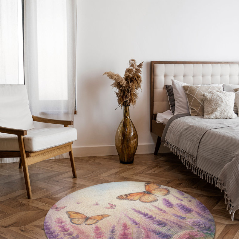 Tapis tressé lavande, Rond 5 pi
