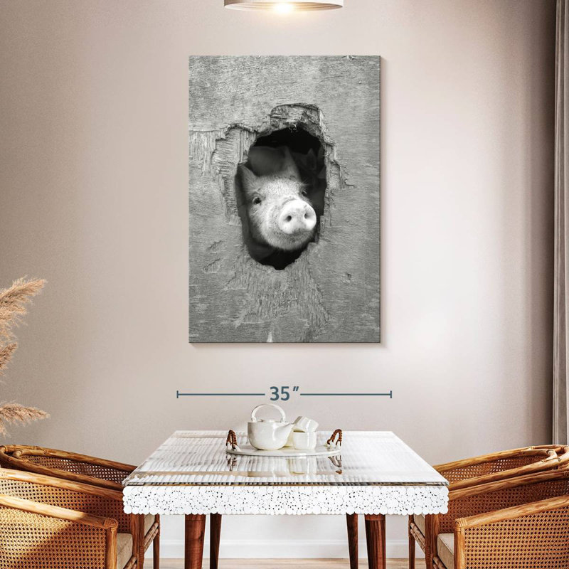 Brampt Peeking Pig, 48" H x 32" W