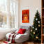 Ensemble de 3 impressions sur toile de Noël avec cheminée et bas-1638754349