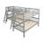 L-Shaped Bunk Bed With Ladder,Twin Size-Gray