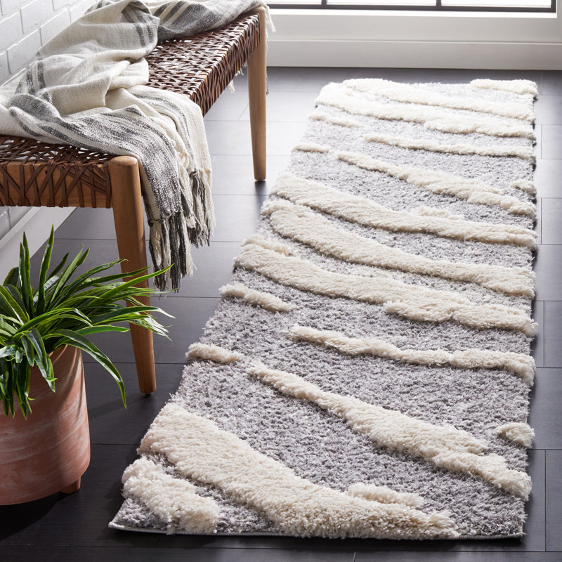 Hi-Lo Shag Performance Abstract Rug, Runner 2'2" x 8'