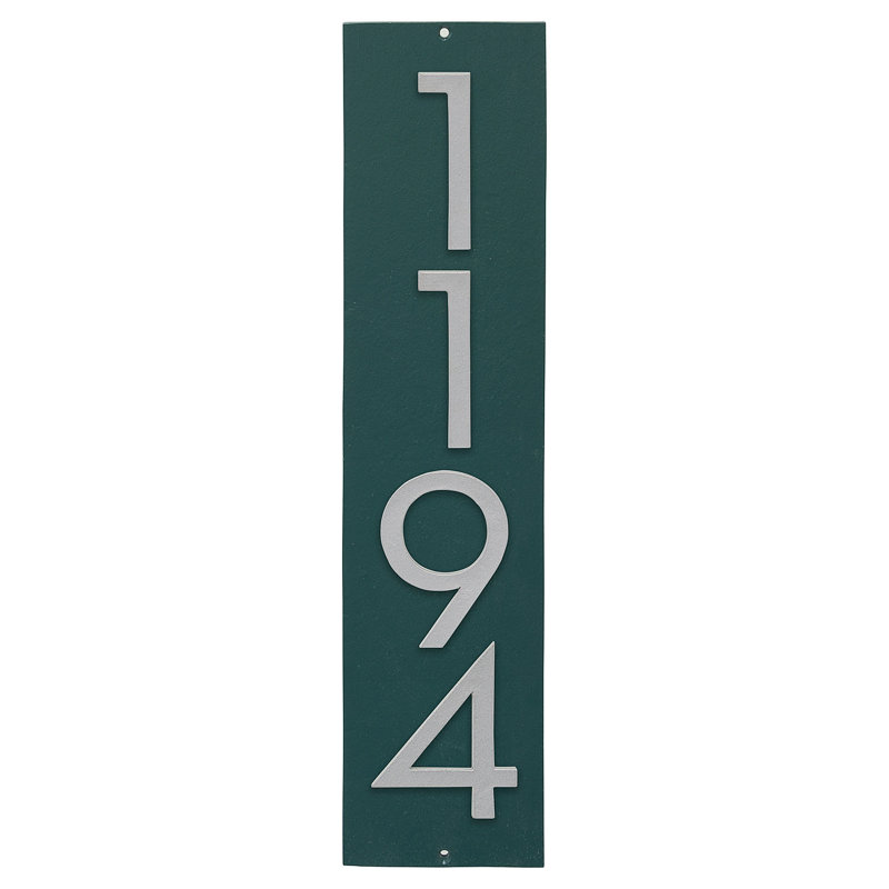 Plaque murale rectangulaire verticale flottante 6 po, Vert forêt / argent, Oui
