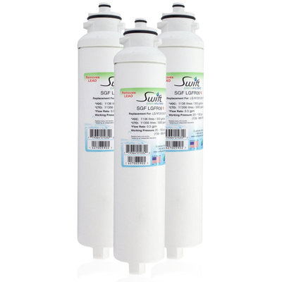 Swift Green Filters SGF-LGFR06 Rx Compatible Refrigerator Water Filter for M7251242FR-06, M7251252FR-06, M7251253-06, M7251253F-06, M725123F-06 and EFF-6028A, 3 Pack