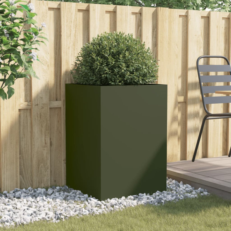 Planter Steel, Black, 29cm H x 62cm W x 30cm D, 1