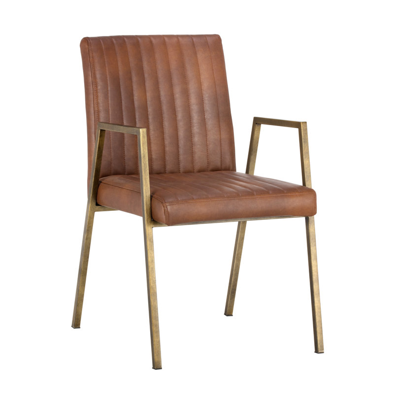 Fauteuil en similicuir, Simili cuir brun clair