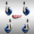 316SS Solid Poly Swivel Expanding Stem Caster Set 2 Brake SCC