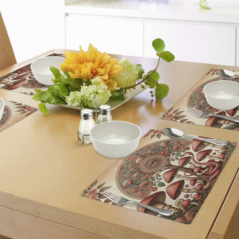 Ensemble de 4 napperons Ambesonne Hippie