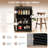 48'' Bar Table w/ Storage Cabinet & Wine Rack Adjustable Shelf Wine Rack