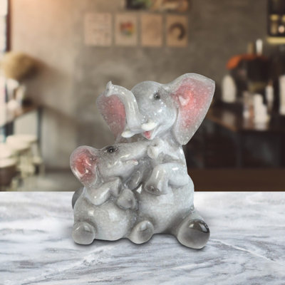 Jayrell 4"H Elephant Family Sitting Together Figurine