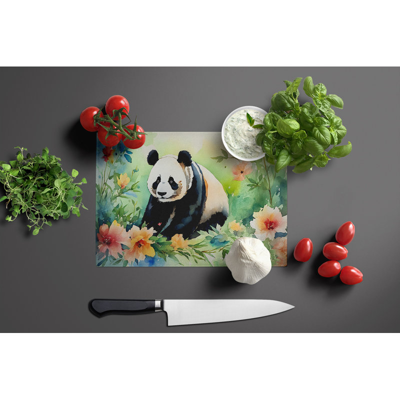 Panda Glass Cutting Board Large