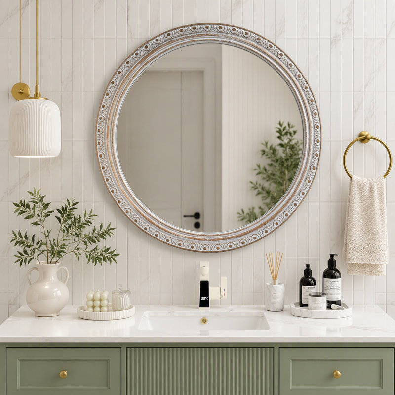 Ornate Round Wall Mirror
