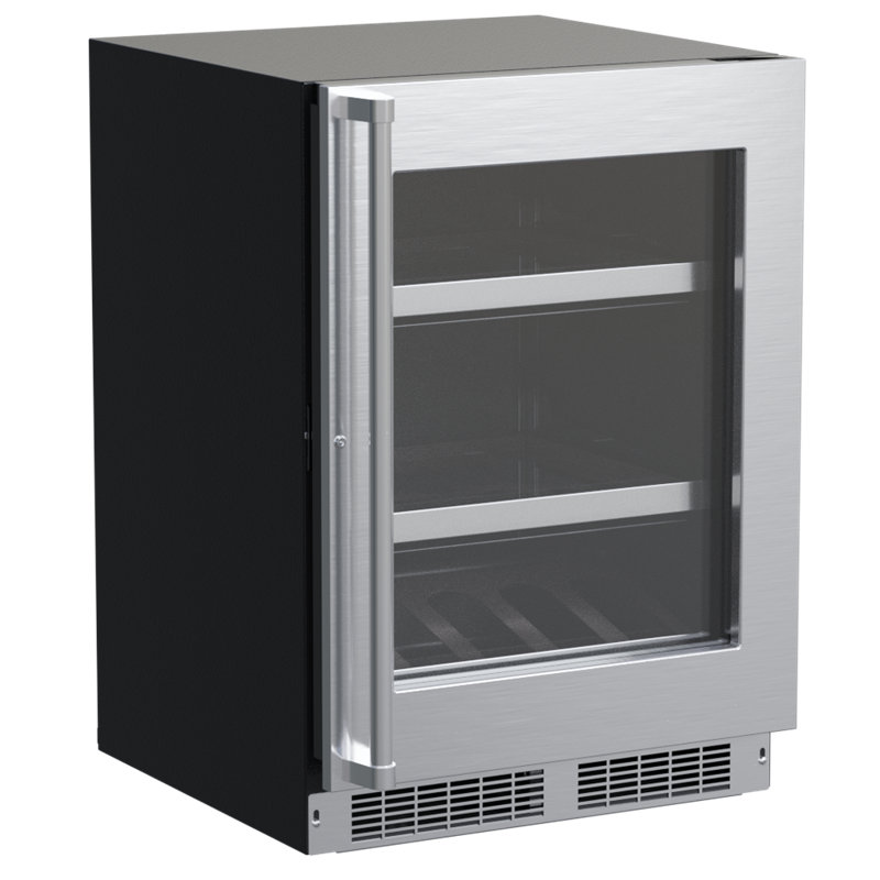 Marvel Appliances 23.88'' W Built-In 108 Cans (12 oz.) 5.5 Cubic Feet Beverage Cooler with Wine Storage and Reversible Door