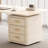 White Half-circle Sintered Stone+Manufactured Wood with 3 drawers desk-108643988