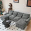 Canapé modulaire de 110 po avec canapé modulaire 110 po avec méridienne double, canapé de loisirs en U rembourré en chenille et coussins avec mousse à mémoire de forme et coussins de taille pour le bureau du salon.-846409084